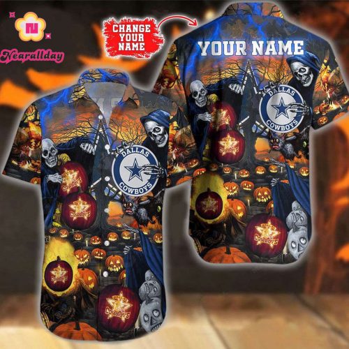 Limited Personalized Dallas Cowboys Halloween Night Graphic Hawaiian Shirt