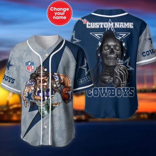 Limited Personalized Dallas Cowboys Mascot And Skull 3D Hawaiian Shirt