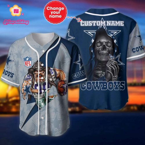 Limited Personalized Dallas Cowboys Mascot And Skull 3D Hawaiian Shirt