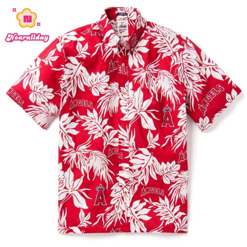 Los Angeles Angels Logo Aloha Hawaiian Shirt - Official MLB Merchandise