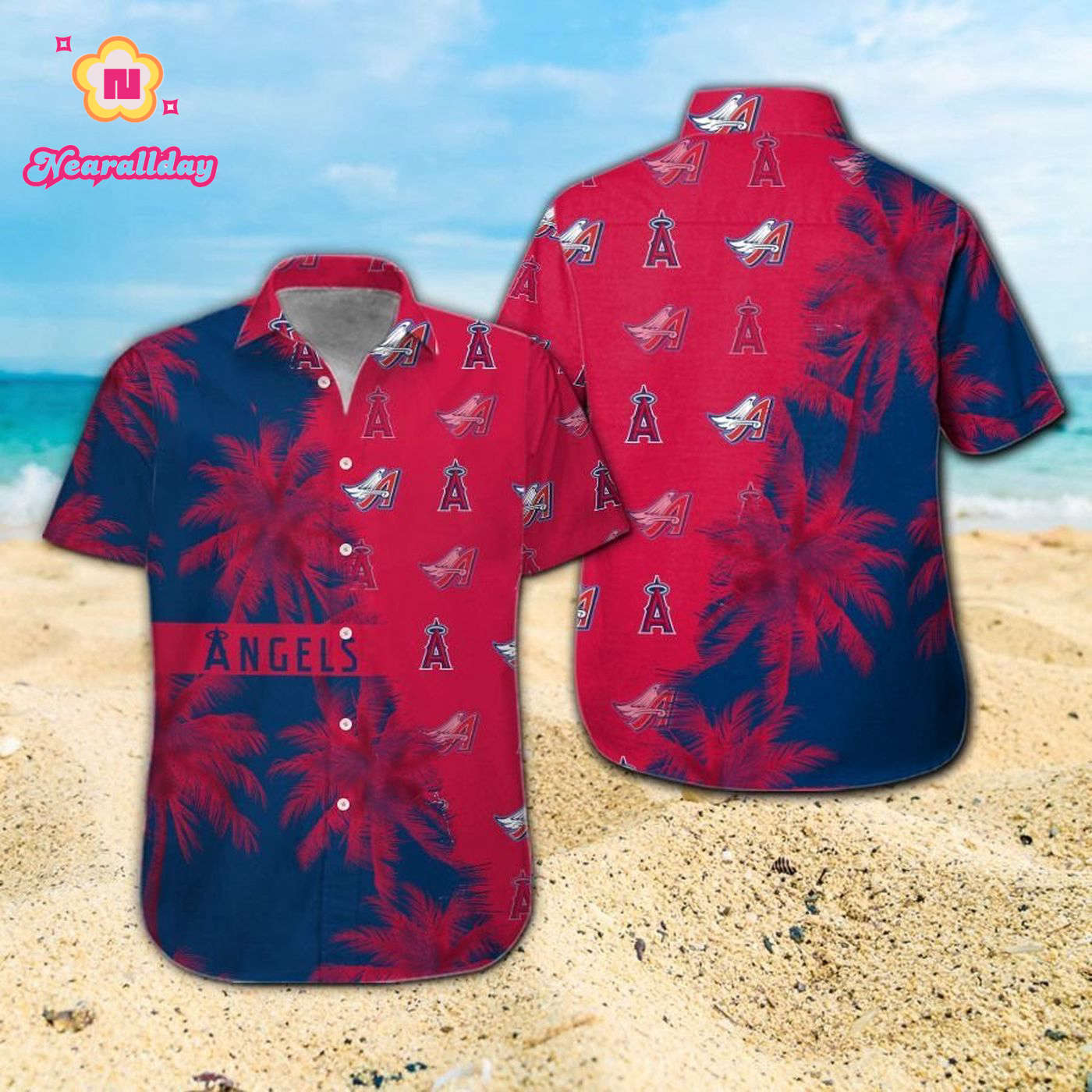 Los Angeles Angels Tropical Aloha Hawaiian Shirt Set – Short Sleeve Button Up for Men Women Kids Los Angeles Angels Tropical Aloha Hawaiian Shirt Set – Short Sleeve Button Up for Men Women Kids