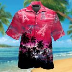Los Angeles Angels Hawaiian Shirt Set – Short Sleeve Button Up Tropical Aloha for Men Women Kids