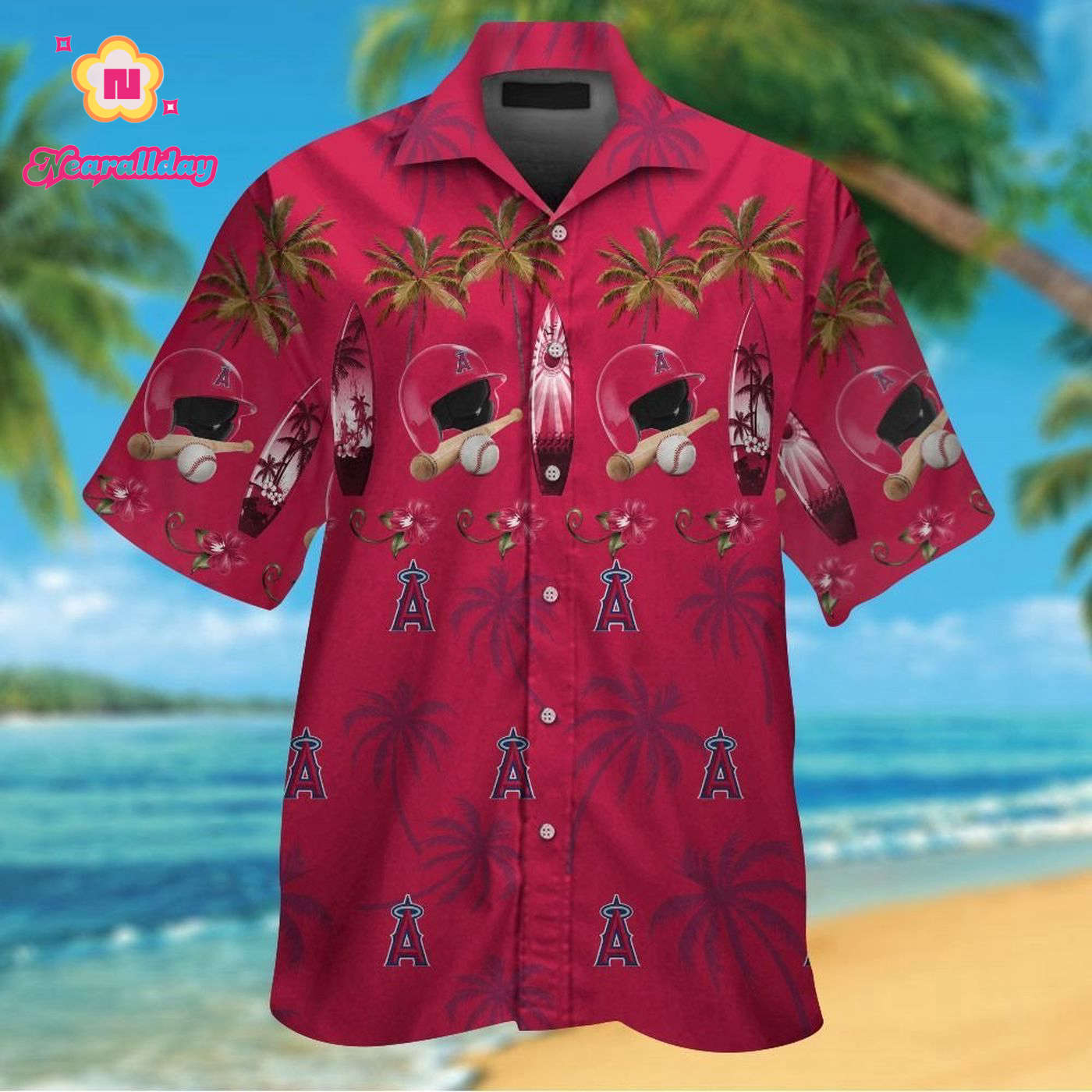 Los Angeles Angels Tropical Aloha Hawaiian Shirt Set for Men Women Kids – MTE09 Los Angeles Angels Tropical Aloha Hawaiian Shirt Set for Men Women Kids – MTE09