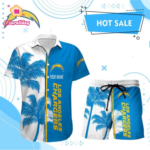 Los Angeles Chargers Hawaii Shirt Men Short Custom  NFL Gift