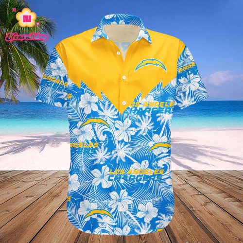 Los Angeles Chargers Hawaii Shirt Set Tropical Seamless NFL