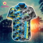 Los Angeles Chargers Hawaiian Shirt Palm Tree Pattern