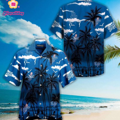 Los Angeles Dodgers Cloud Hawaiian Shirt for Fans - Official MLB Merchandise