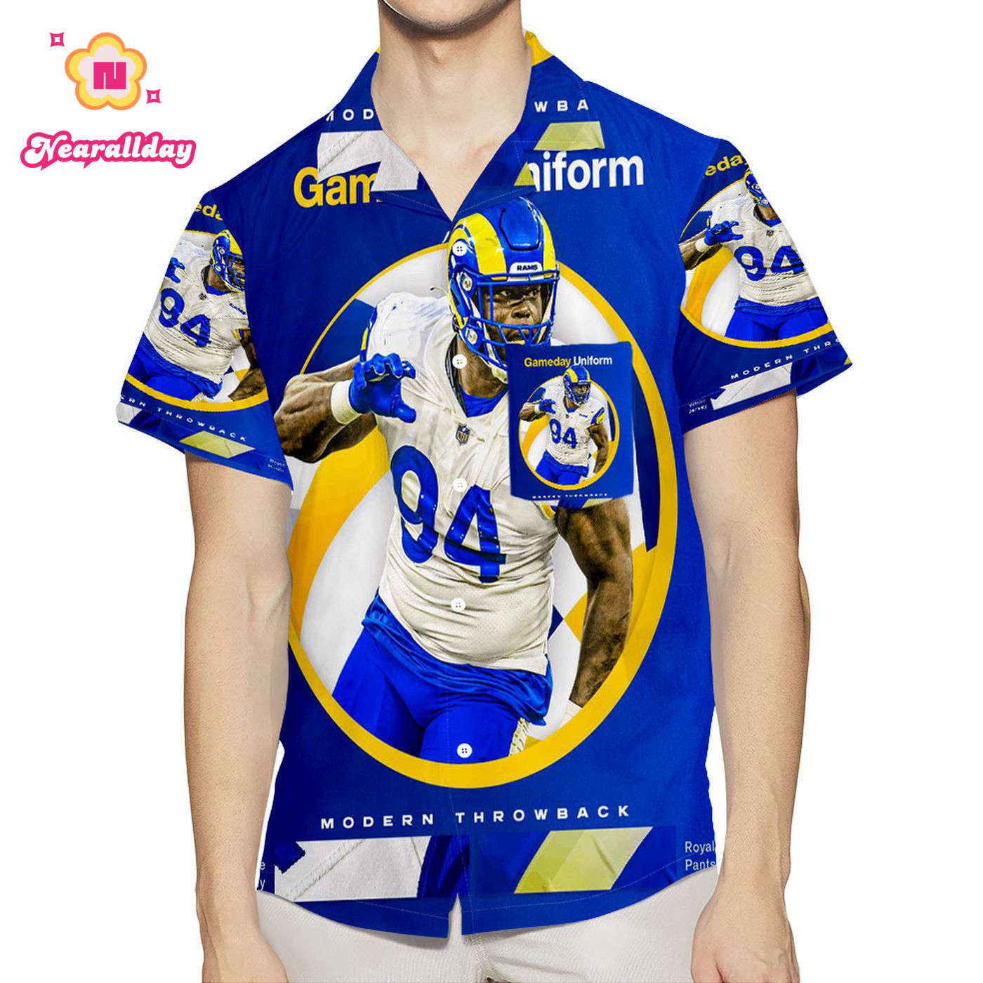 Los Angeles Rams A Shawn Robinson1 3D All Over Print Summer Beach Hawaiian Shirt With Pocket Los Angeles Rams A Shawn Robinson1 3D All Over Print Summer Beach Hawaiian Shirt With Pocket