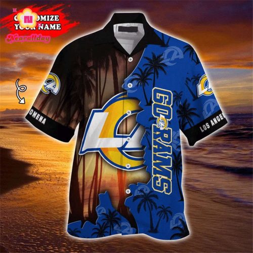 Los Angeles Rams Hawaiian Shirt Customize Your Name