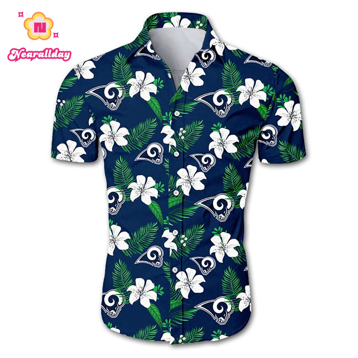 Los Angeles Rams Hawaiian Shirt Floral Button Up Los Angeles Rams Hawaiian Shirt Floral Button Up