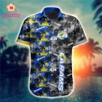 Los Angeles Rams Hawaiian Shirt Palm Tree Pattern Los Angeles Rams Hawaiian Shirt Palm Tree Pattern