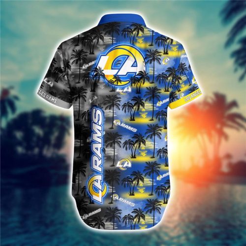 Los Angeles Rams Hawaiian Shirt Palm Tree Pattern