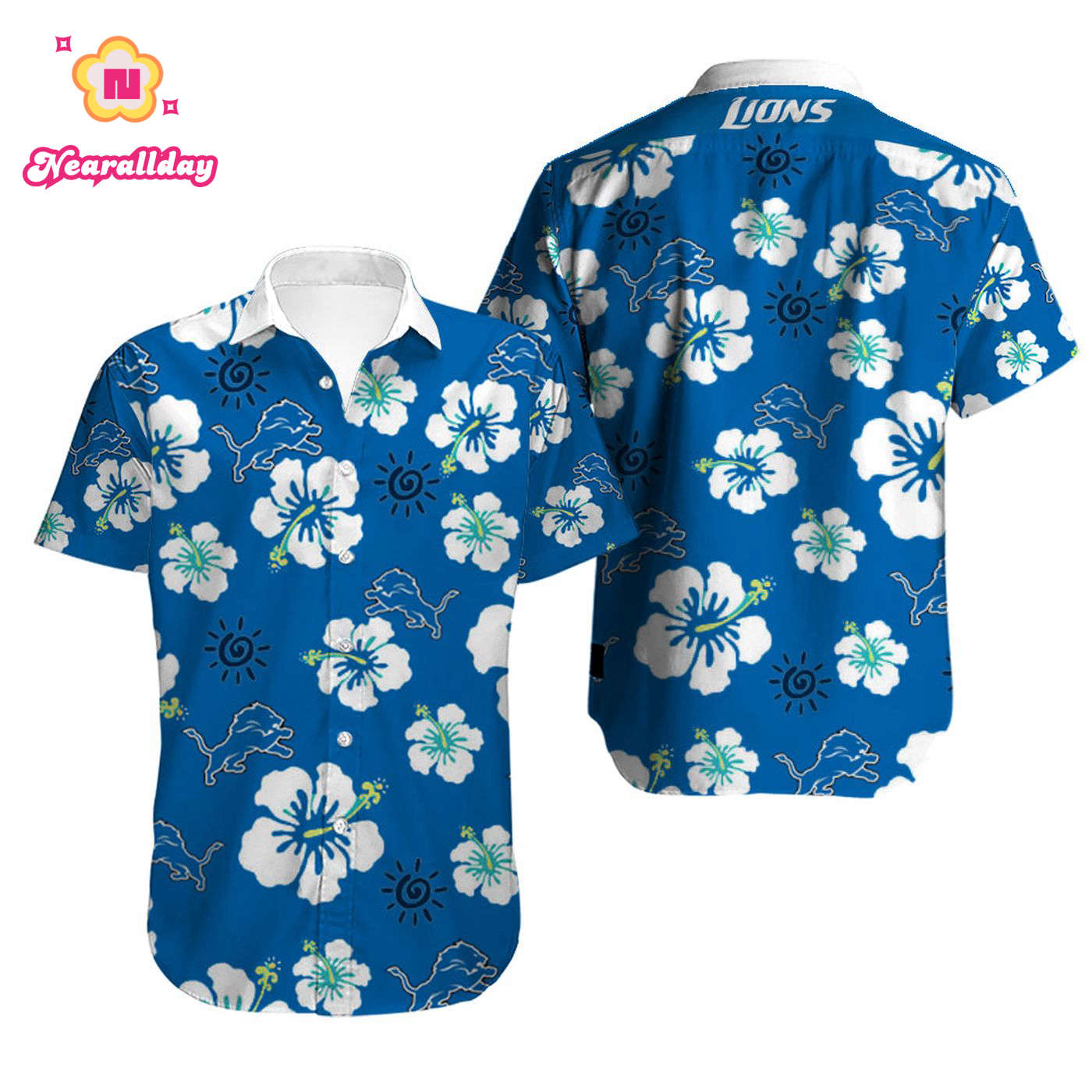 Men’s Detroit Lions Hawaiian Shirt Tropical Men’s Detroit Lions Hawaiian Shirt Tropical