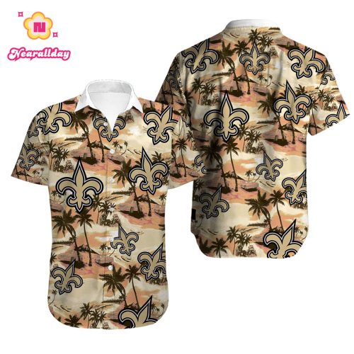 Men’s New Orleans Saints Hawaiian Shirt Tropical