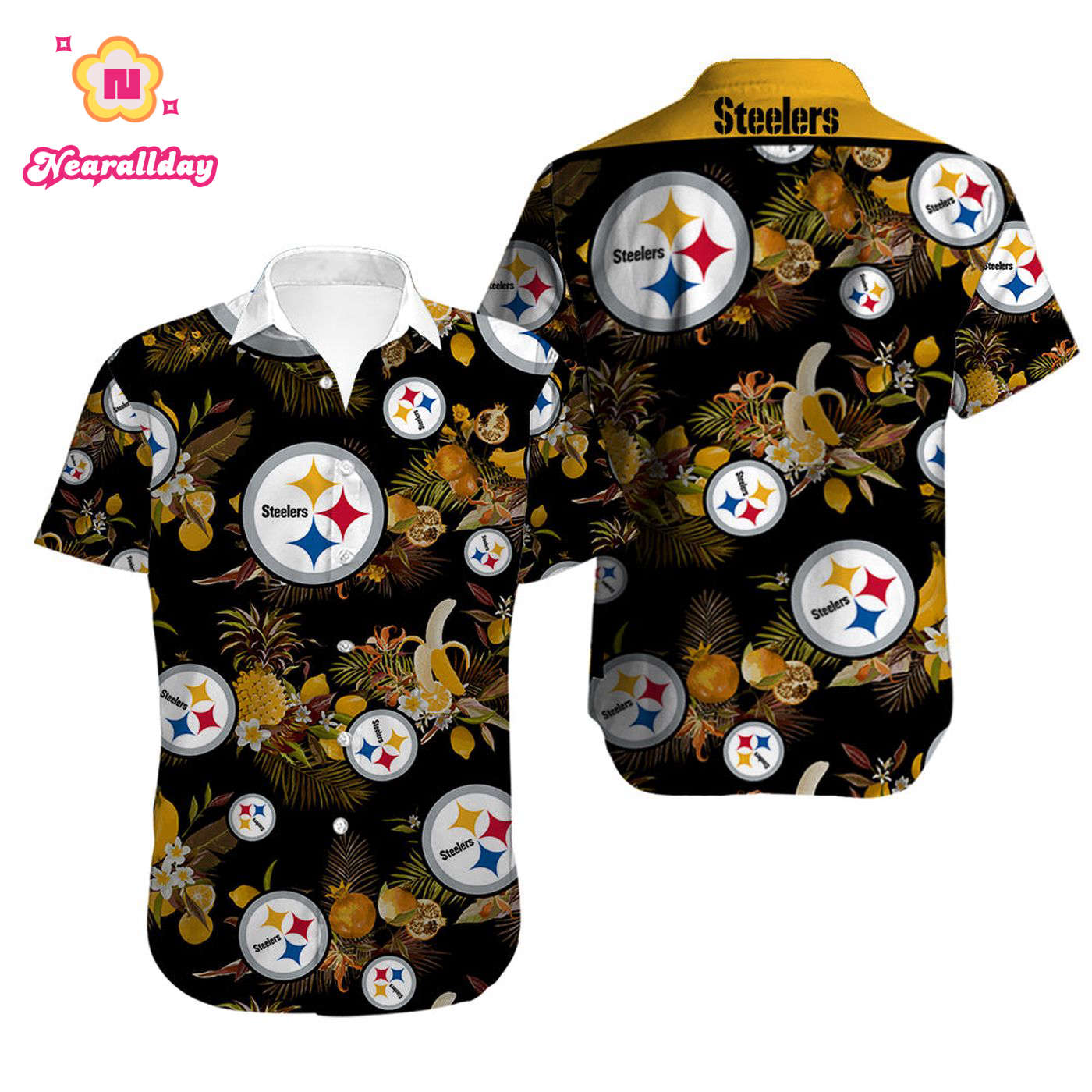 Men’s Pittsburgh Steelers Hawaiian Shirt Tropical Men’s Pittsburgh Steelers Hawaiian Shirt Tropical