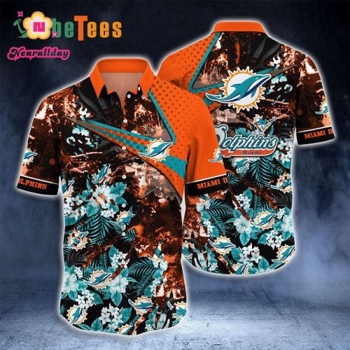Miami Dolphins Hawaiian Shirt, Cool Floral, Tropical Hawaiian Shirt  Perfect Gifts For Your Loved Ones