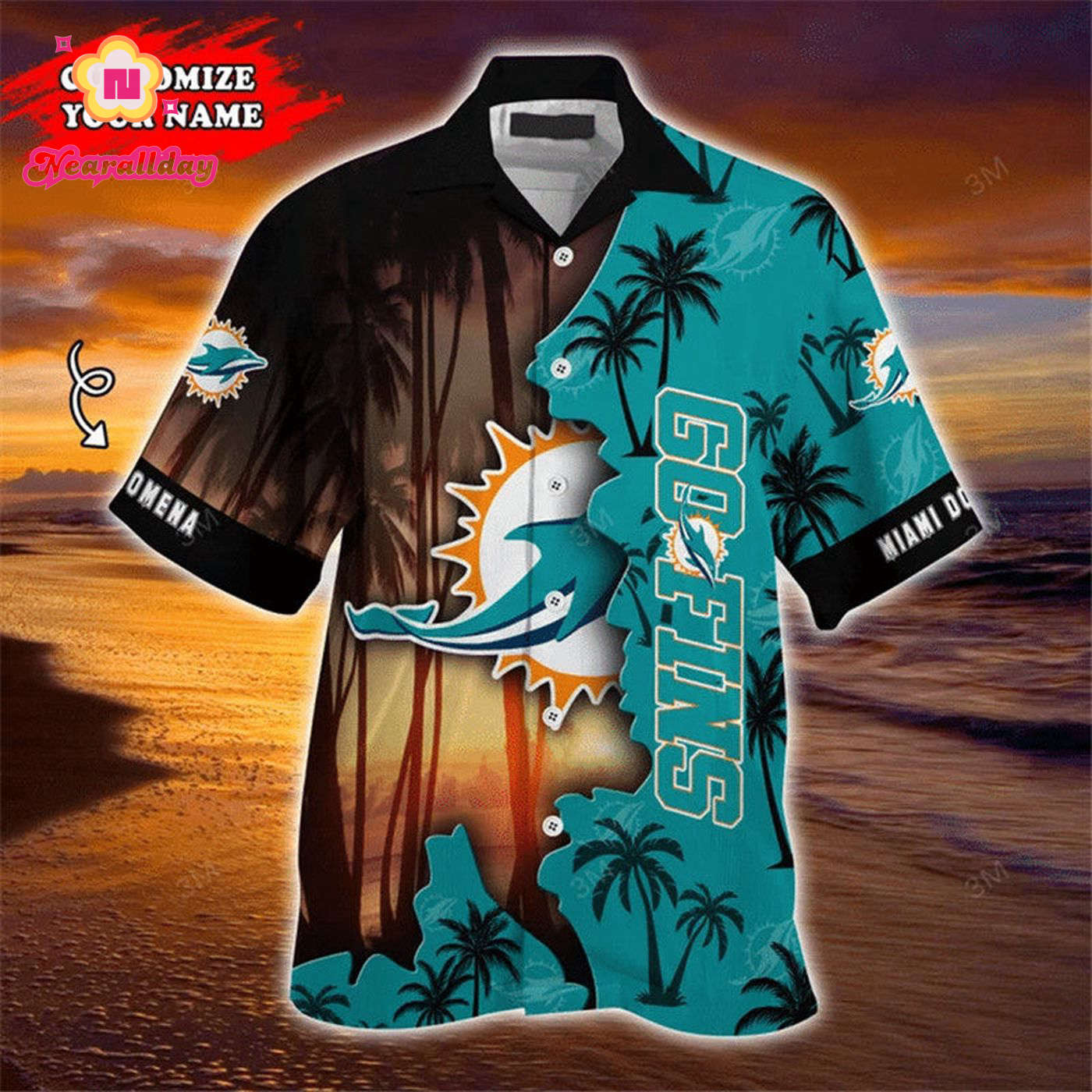 Miami Dolphins Hawaiian Shirt Customize Your Name Miami Dolphins Hawaiian Shirt Customize Your Name