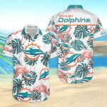 Miami Dolphins Hawaiian Shirt Dolphins Palm Leaves And Flamingo Hawaiian Shirt Miami Dolphins Hawaiian Shirt Dolphins Palm Leaves And Flamingo Hawaiian Shirt