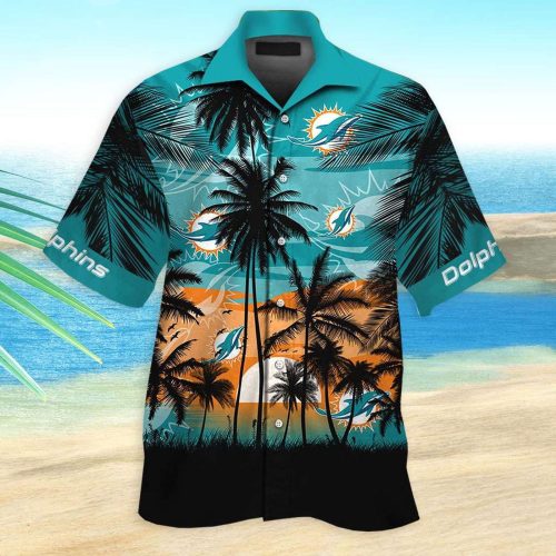 Miami Dolphins Hawaiian Shirt Dolphins Sunrise Hawaiian Shirt