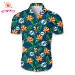 Miami Dolphins Hawaiian Shirt Floral Button Up