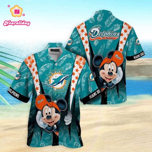 Miami Dolphins Hawaiian Shirt Miami Dolphins Mickey Mouse Hawaiian Shirt
