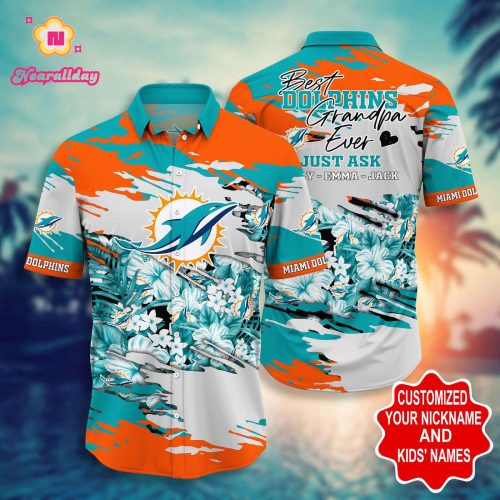 Miami Dolphins Hawaiian Shirt NFL Personalized