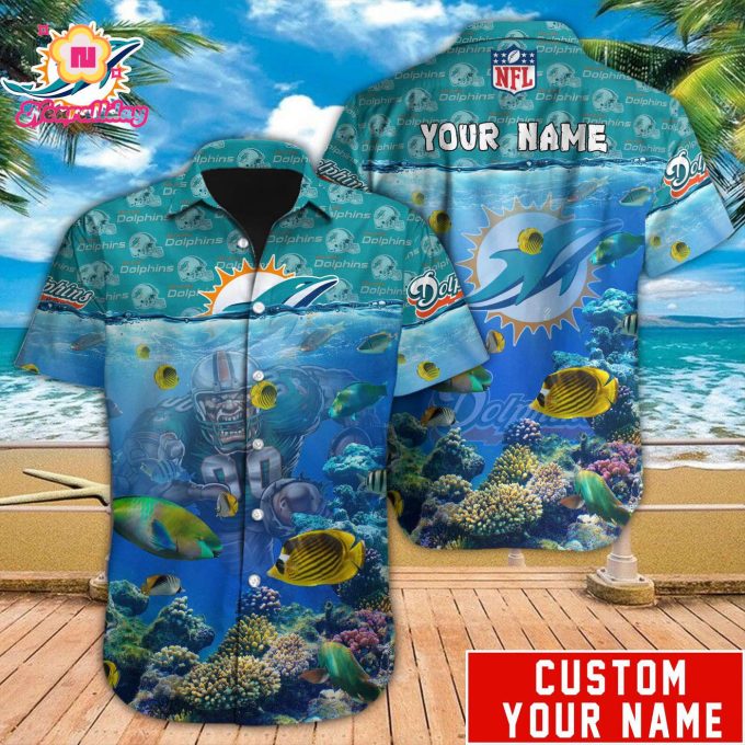 Miami Dolphins NFL Printed Hawaiian Shirt Custom Gift