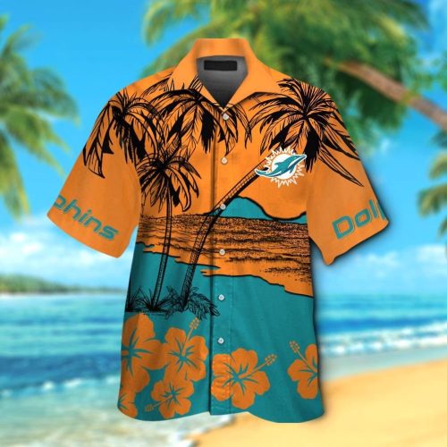Miami Dolphins Short Sleeve Button Up Tropical Aloha Hawaiian Shirt Set for Men Women Kids Gift