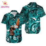 Miami Dolphins Skull and Hibiscus Flower NFL Gift For Fan Hawaii Shirt