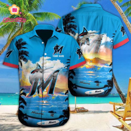 Miami Marlins MLB Custom Hawaii Shirt - M-38981-34350 Official Merchandise