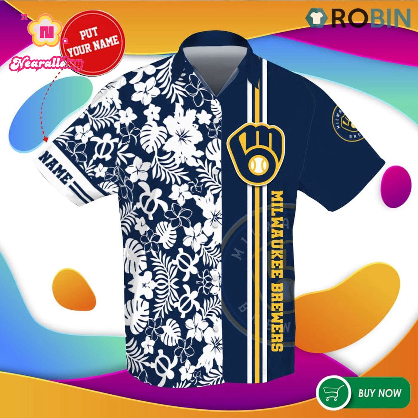 Custom Milwaukee Brewers Hawaiian Shirt – Personalized All-over Print Custom Milwaukee Brewers Hawaiian Shirt – Personalized All-over Print