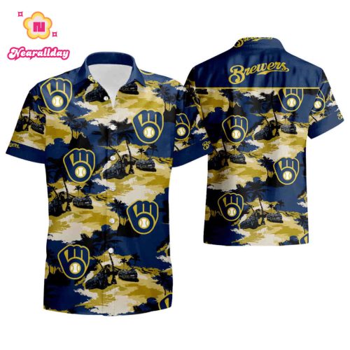 Milwaukee Brewers Tommy Bahama Hawaiian Shirt Men s Summer Button Up Beach Wear 2023
