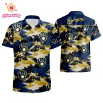 Milwaukee Brewers Tommy Bahama Hawaiian Shirt Men s Summer Beach Wear Short Sleeve Milwaukee Brewers Tommy Bahama Hawaiian Shirt Men s Summer Beach Wear Short Sleeve