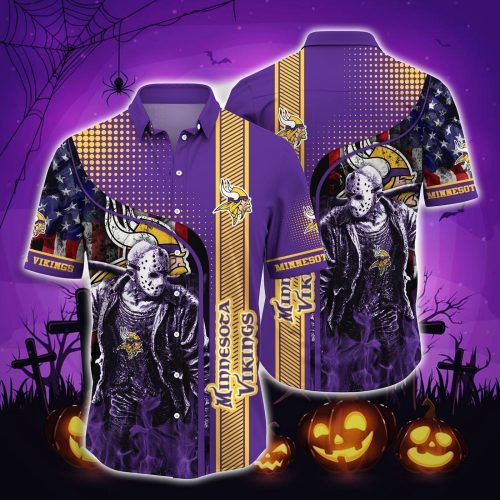 Minnesota Vikings Halloweenaloha shirt,halloween hawaiian shirts,hawaiian shirts for men,hawaiian shirts for women