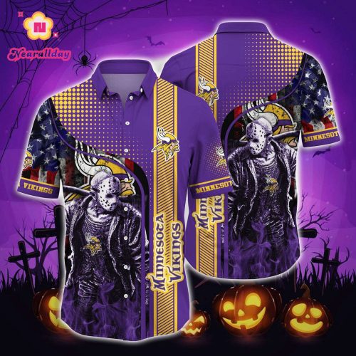 Minnesota Vikings Halloweenaloha shirt,halloween hawaiian shirts,hawaiian shirts for men,hawaiian shirts for women