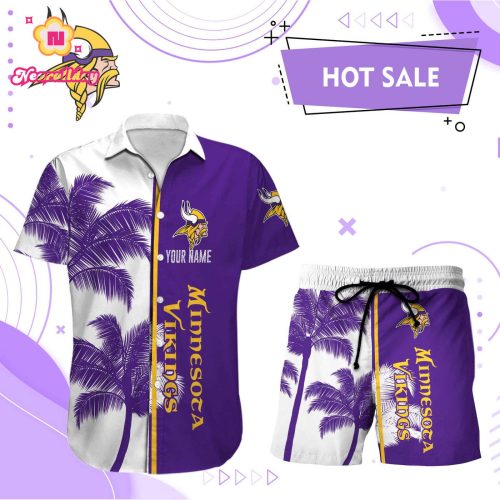 Minnesota Vikings Hawaii Shirt Men Short Custom  NFL Gift
