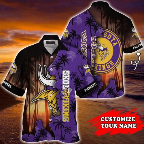Minnesota Vikings Hawaiian Shirt Customize Your Name