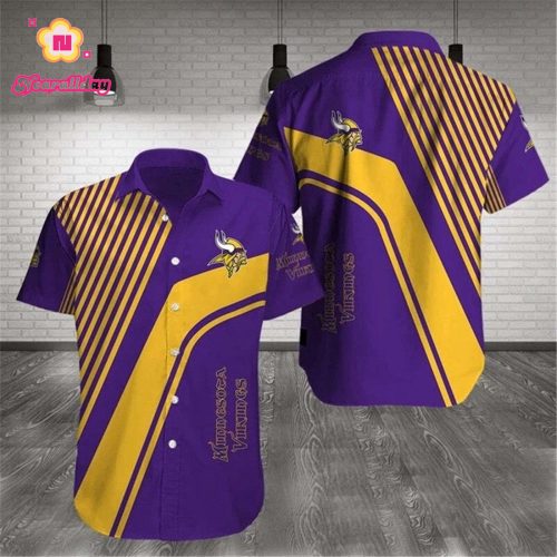 Minnesota Vikings Hawaiian Shirts Pattern Stripe