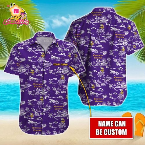 Minnesota Vikings NFL Printed Hawaiian Shirt Custom Gift