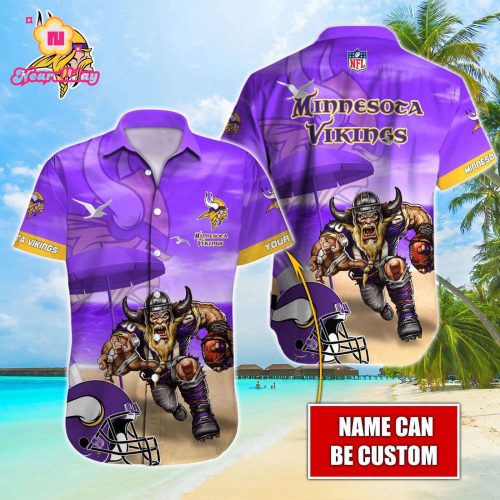 Minnesota Vikings NFL Printed Hawaiian Shirt Custom Gift