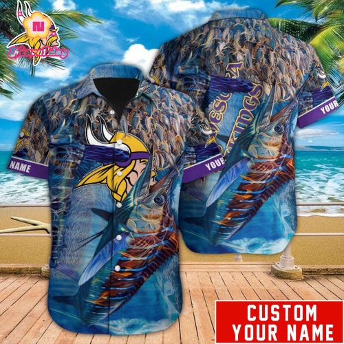 Minnesota Vikings NFL Printed Hawaiian Shirt Custom Gift