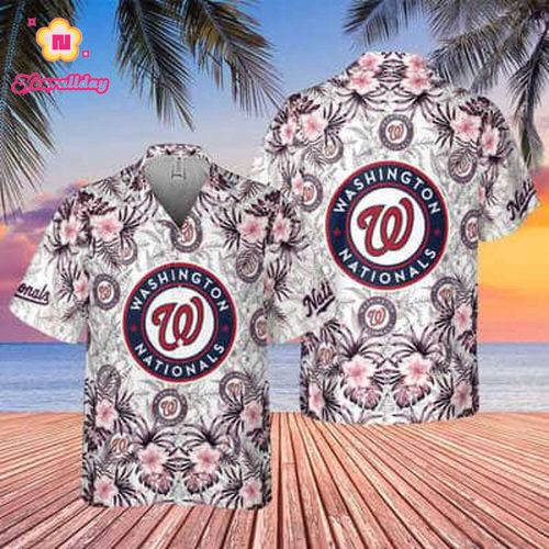 MLB Washington Nationals Hawaiian Shirt – Tropical Flower Pattern Beach Lover Gift