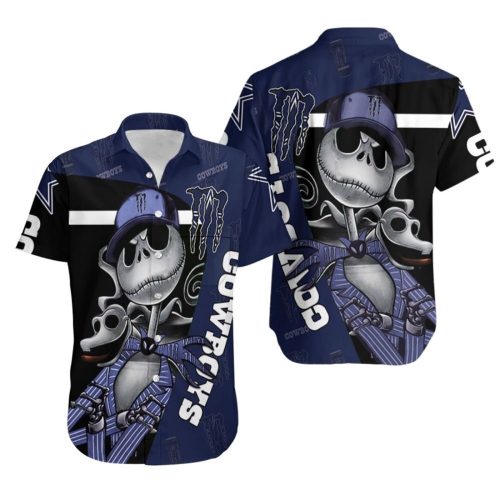 Monster Energy Logo Jack Skellington Dallas Cowboys 3D Hawaiian Shirt
