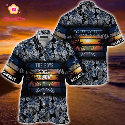 New Dallas Cowboys The Boys Game All Day Floral Pattern Hawaiian Shirt