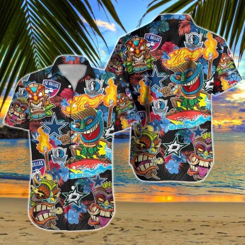 New Design Dallas Cowboys Mavericks Dallas Stars FC Hawaiian Shirt