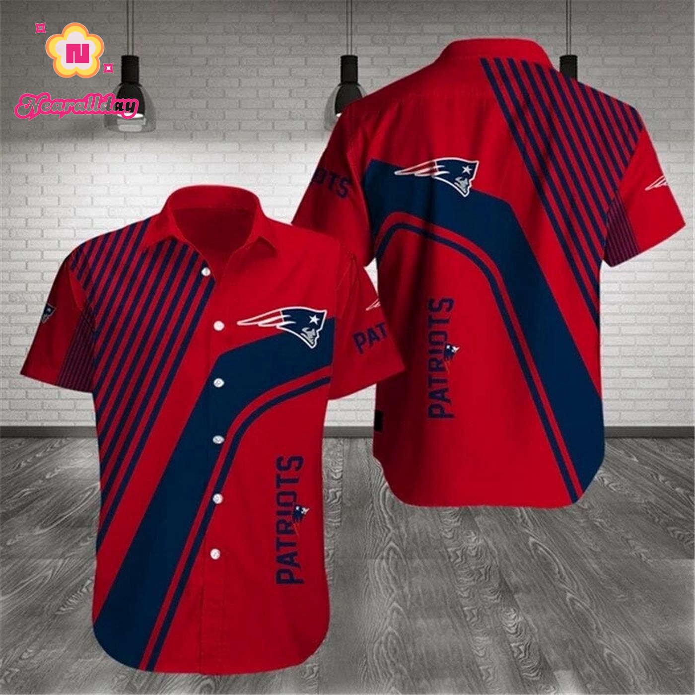 New England Patriots Hawaiian Shirts Pattern Stripe New England Patriots Hawaiian Shirts Pattern Stripe