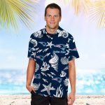 New England Patriots Name Personalized Short Sleeve Button Up Tropical Aloha Hawaiian Shirt Set for Men Women Kids