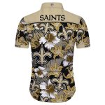 New Orleans Saints Hawaiian Shirt Tropical Flower Short Sleeve