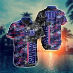 New York Giants Hawaiian Shirt Palm Tree Pattern