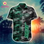 New York Jets Hawaiian Shirt Palm Tree Pattern